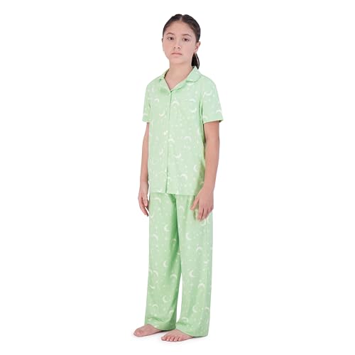 Girls Ultra Soft Button Down Pajamas, 3 Piece Pajama Set, pjs for teen girl Mint