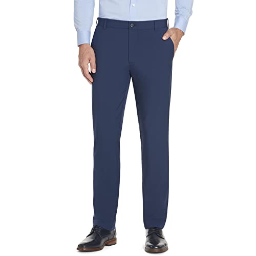 Men's Slim Fit Flex Flat Front Pant, Blue Barge, 32W x 30L