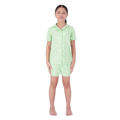 Girls Ultra Soft Button Down Pajamas, 3 Piece Pajama Set, pjs for teen girl Mint