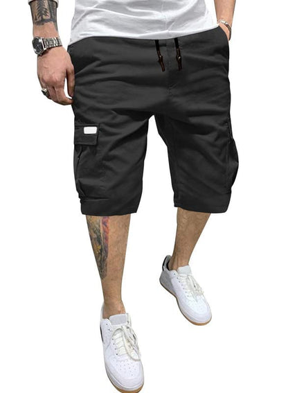 Men's Casual Cargo Shorts, Waterproof Hiking Shorts Loose Fit Cargo Short with 6 Pockets Black