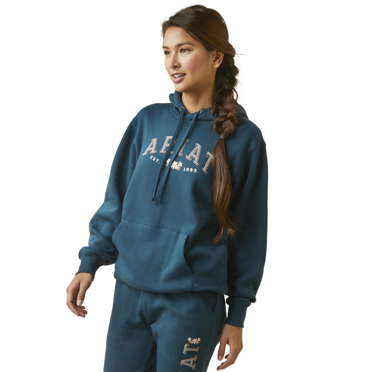 Women's REAL Flora Hoodie - Reflecting Pond, Medium