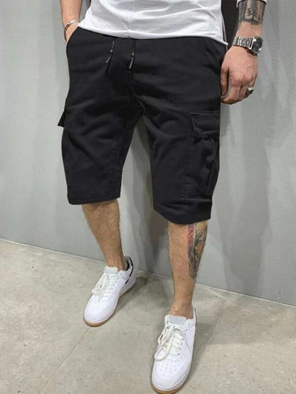 Men's Casual Cargo Shorts, Waterproof Hiking Shorts Loose Fit Cargo Short with 6 Pockets Black