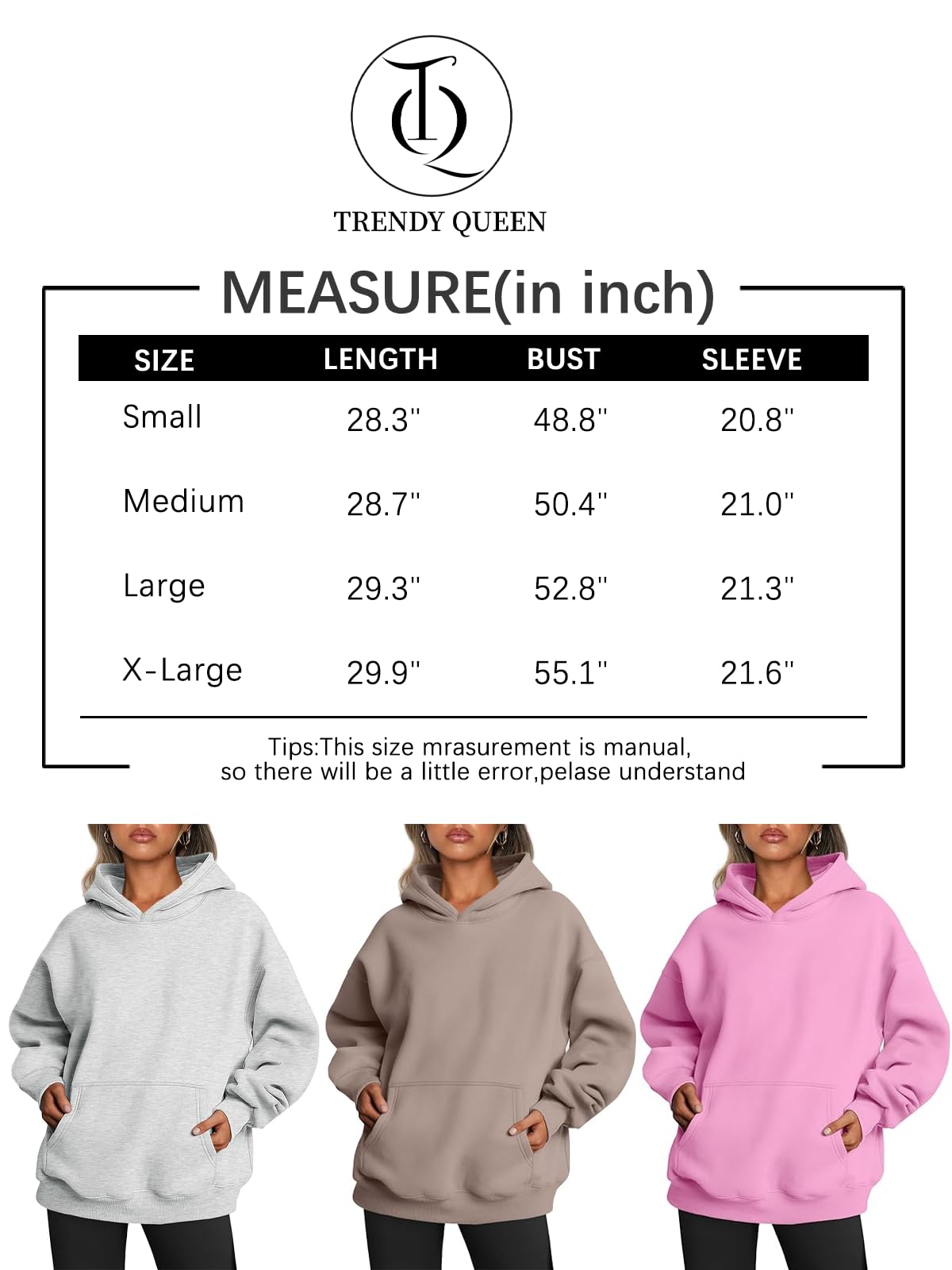 Trendy Queen Preppy Clothes Hoodies for Women Oversized Sweatshirts Cute Long Sleeve Shirts Sweaters Fleece Loose Casual Pullover Fall Outfits Winter Y2k Fashion Teen Girls 2024 Pink