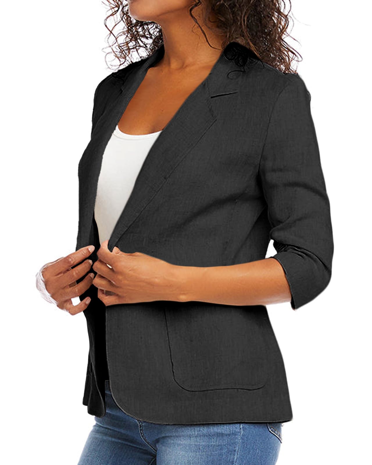 Women Summer Lightweight Ladies Dressy Stretch Fitted Trendy Women's Blazers & Suit Jackets for Tall Women Woman Blazer Black XL