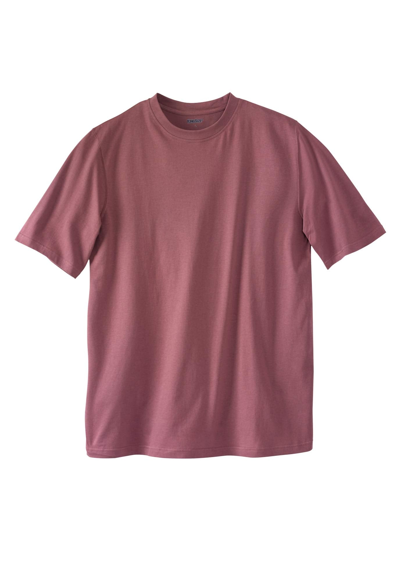 Men's Big & Tall Shrink-Less Lightweight Crewneck T-Shirt - 4XL, Ash Pink