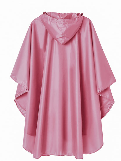 Raincoat Hooded for Adults Women with Pockets(Pink)