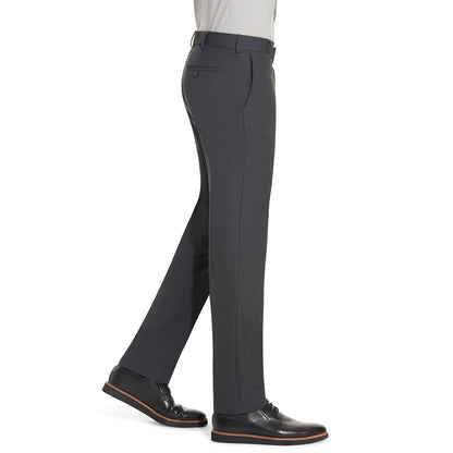 Mens Slim Fit Stretch Flat Front Traveler Dress Pants, Charcoal, 38W x 32L US