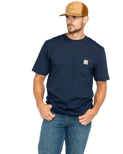 CarharttmensLoose Fit Heavyweight Short-Sleeve Pocket T-ShirtNavy5X-Large