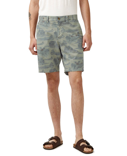 Men's Flat Front Short, Army Green Garment WASH S23, 30