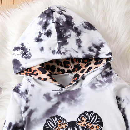 Kid Toddler Girl Clothes - Tie Dye Hoodie Sweatshirt 2 Piece Girls Outfits Pullover Joggers Hooded Sweatpant Set(3-4T)