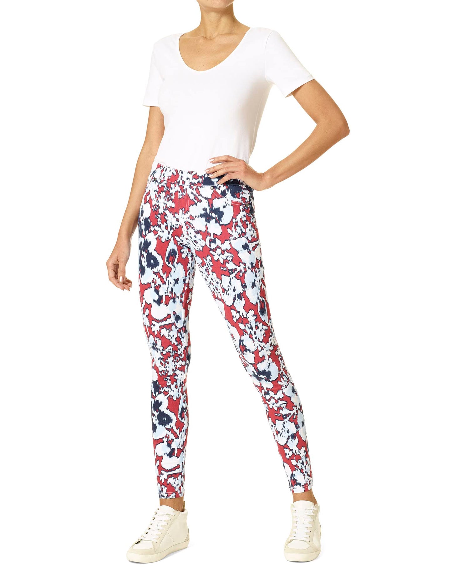 Women's Printed Jean Leggings, Lipgloss-Jasmine Haze