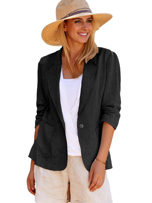 Women Summer Lightweight Ladies Dressy Stretch Fitted Trendy Women's Blazers & Suit Jackets for Tall Women Woman Blazer Black XL