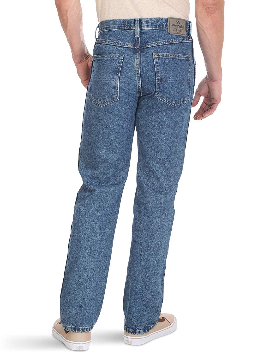 Men's Classic 5-Pocket Regular Fit Cotton Jean, Stonewash Mid, 34W x 32L