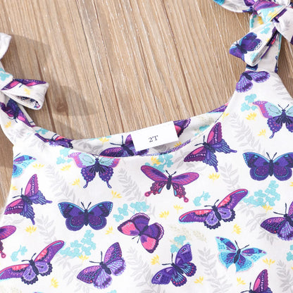 Girls 2 Piece Short Set Baby Girl Summer Clothes Butterfly Tank Tops and Shorts Set Infant to Toddler 5t