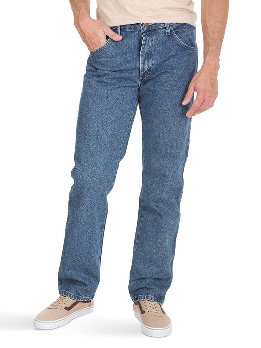 Men's Classic 5-Pocket Regular Fit Cotton Jean, Stonewash Mid, 34W x 32L