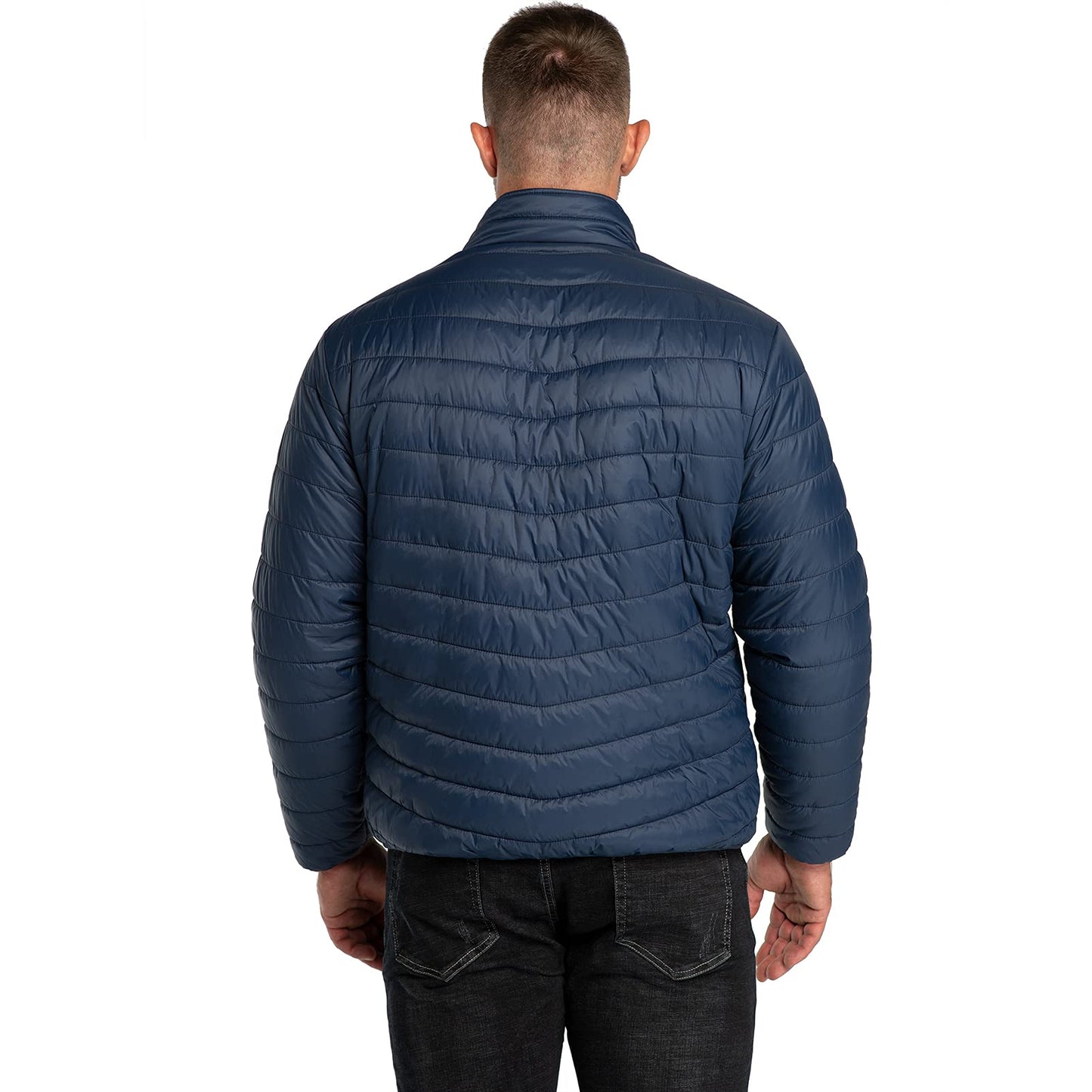 Men's Lightweight Packable Insulated Puffer Winter Jacket, Water-Resistant Warm Quilted Down Alternative Puffy Coat