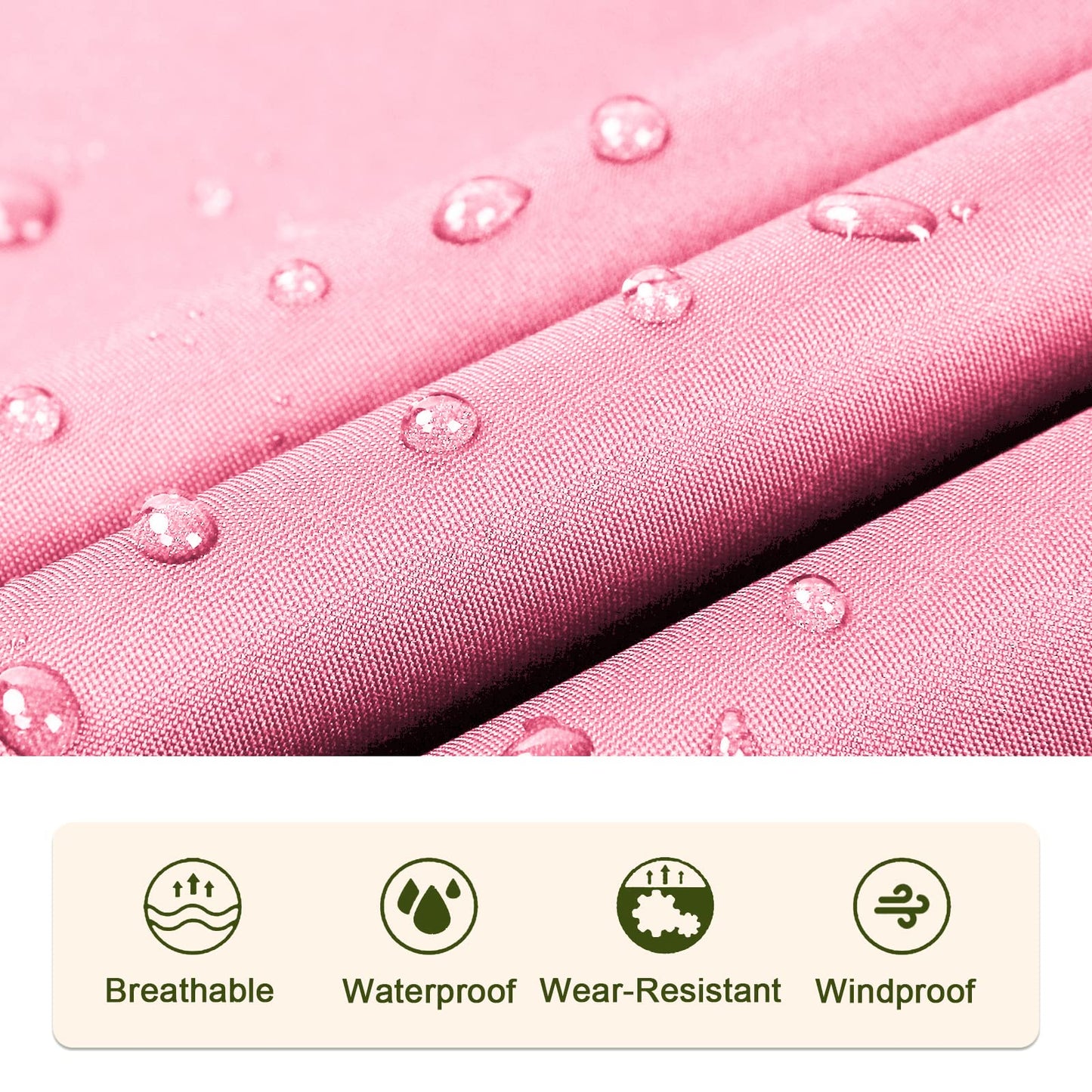 Raincoat Hooded for Adults Women with Pockets(Pink)