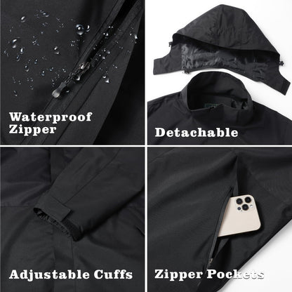 Jacket for Men, Mens Waterproof Raincoat Lightweight Rain Jackets Outdoor Rain Coat Windbreaker with Hood